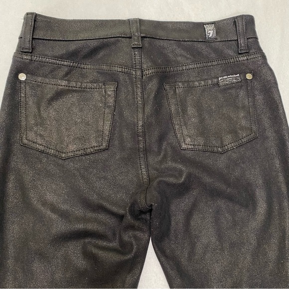 7 For All Mankind Shiny Spandex Black Skinny Pants Size 26 #1340 - Picture 4 of 12